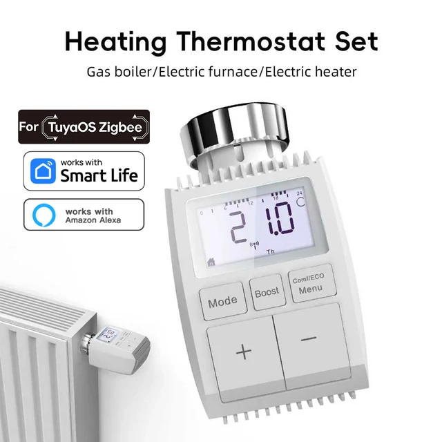 Tuya ZigBee Radiator Actuator Valve Smart Thermostatic Valve TRV with Internal Temperature Sensor For Tuya Smart Alexa Control