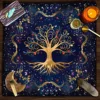 Mysterious Green Tree of Life Tarot Card Tablecloth Wicca Altar Cloth Fantastic Life Tree Tablecloth for Tarot Oracle Card Pad 6