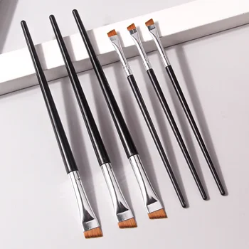 6 Pcs popular eye makeup brush high-end ultra-fine thin bevel brush eyeliner brush eyebrow dyeing beauty makeup tools 1