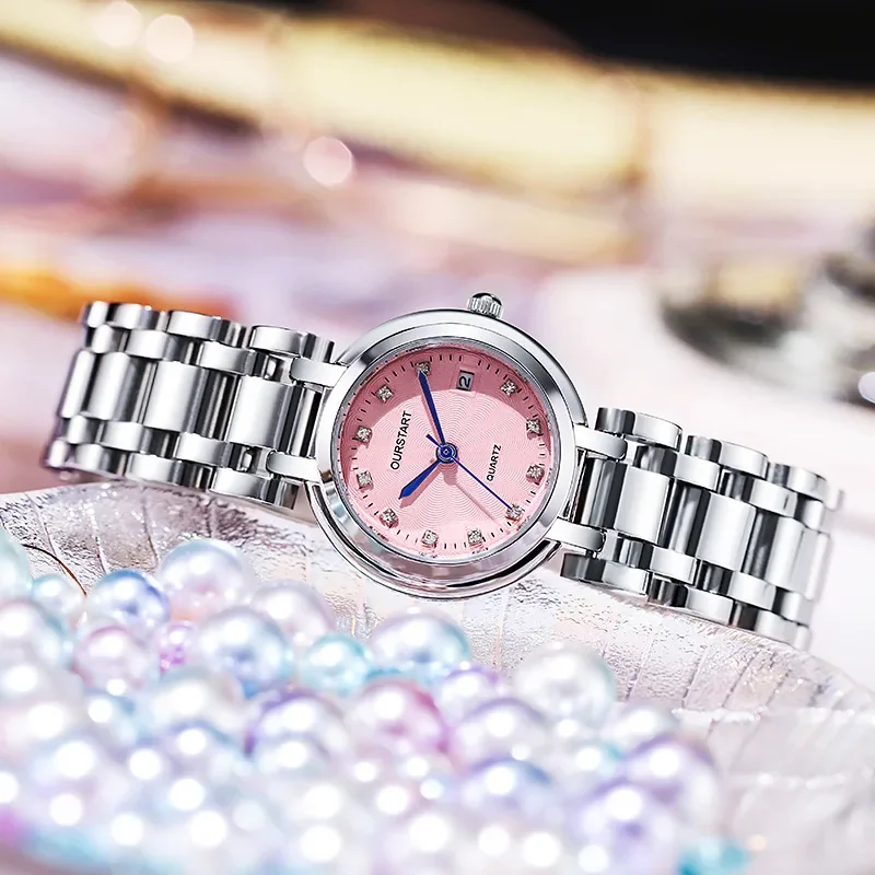 

Ladies Watch Female Students Small Round Steel Band Trend Temperament Quartz Watch Personality Bracelet Watch Relojes Para Mujer