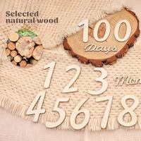 0-12 Baby Milestone Cards Wooden Photography Milestones Memorial Monthly Commemorativenir Photo Accessories For Newborn Baby 3