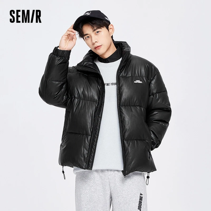 

Куртка Semir мужская из искусственной кожи, на завязках, с воротником-стойкой
