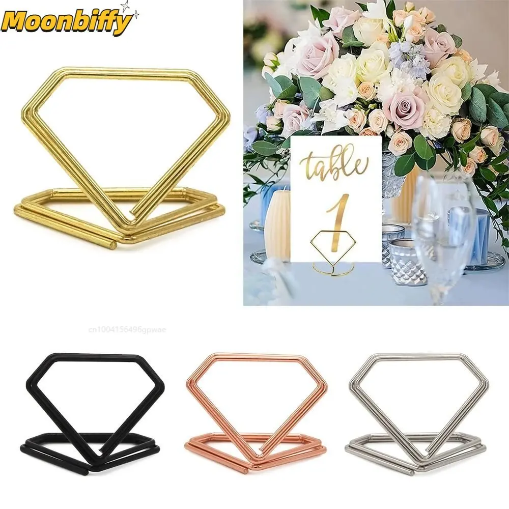 10pcs Place Card Holders Wedding Table Number Holder Stands Name Seating Labels Placecard Clips Photo Picture