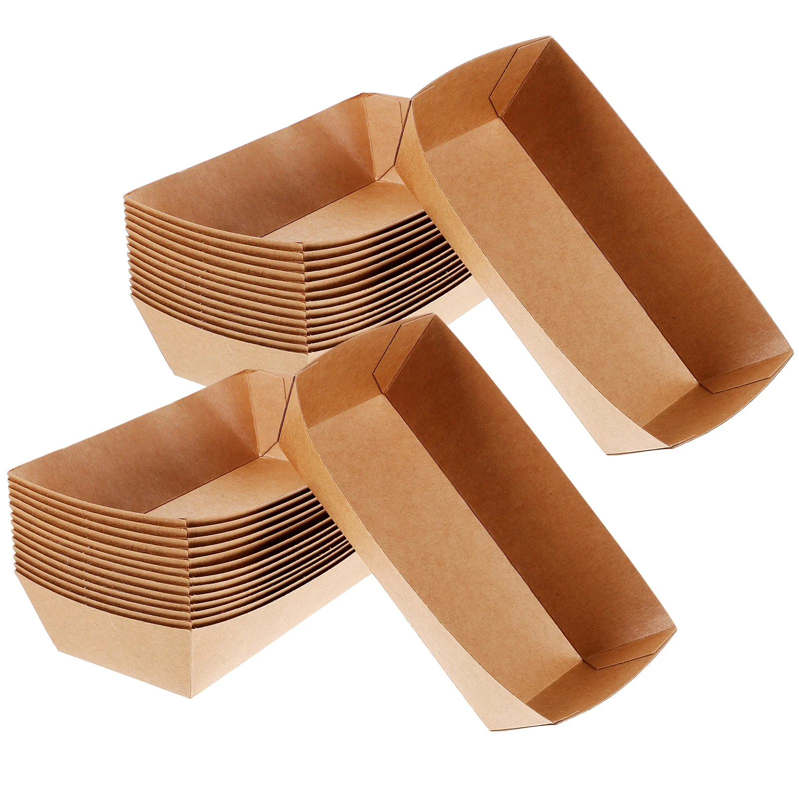 

100 Pcs Kraft Paper Shipping Box Sushi Serving Tray Appetizer Trays Disposable Boat Platter Appetizers