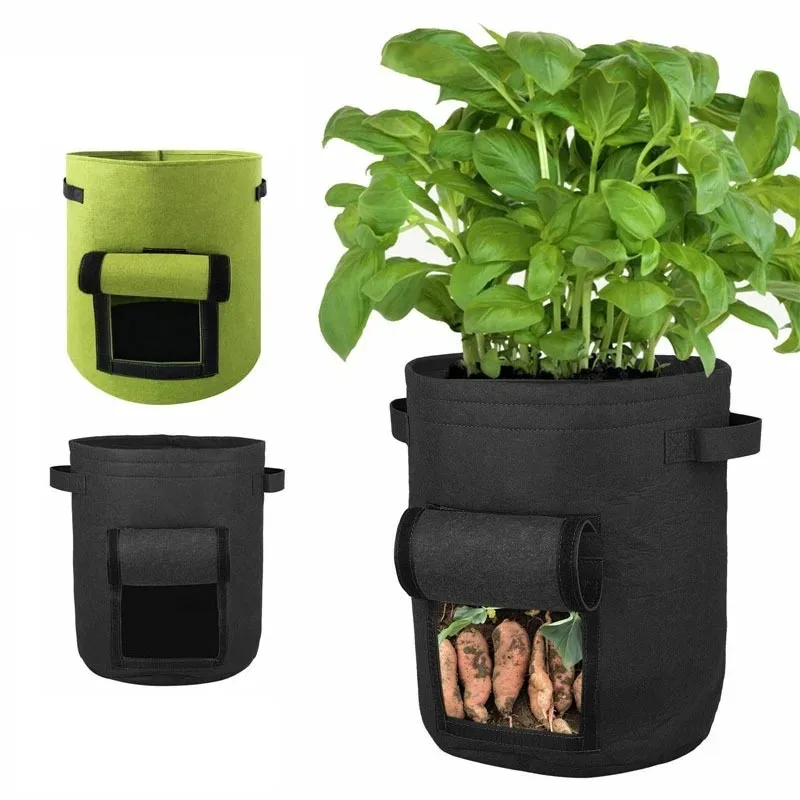 Vegetable Growing Bags Felt Plant Strong Potting Bag Nonwoven Fabric Moisturizing Garden Potato Pot Greenhouse Gardening Tools