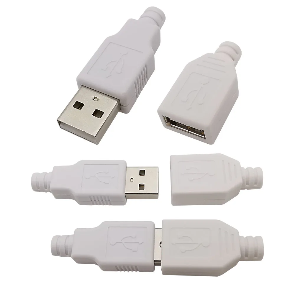 

10Pcs Black USB Type A Male Female 4 Pin Connector DIY Type A USB 2.0 Plug Socket Assembly Welding Adapter For Data Connection