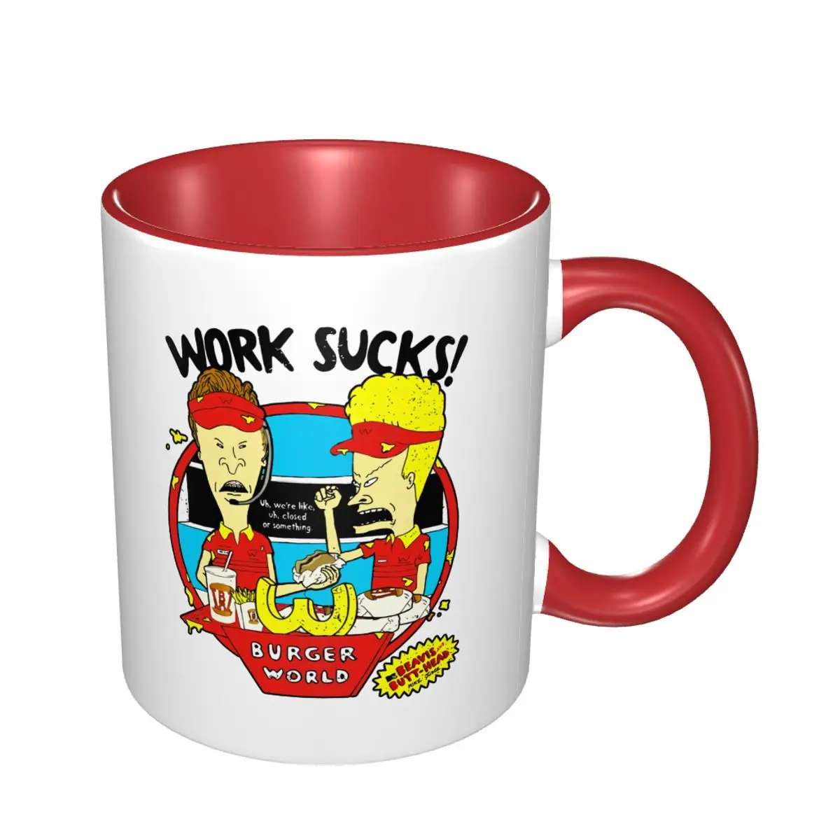 Beavis And Butthead Work Sucks Mug Coffee Mugs Tea Cups 330ml Milk Cup  Novelty Gifts Personalized Cup - AliExpress