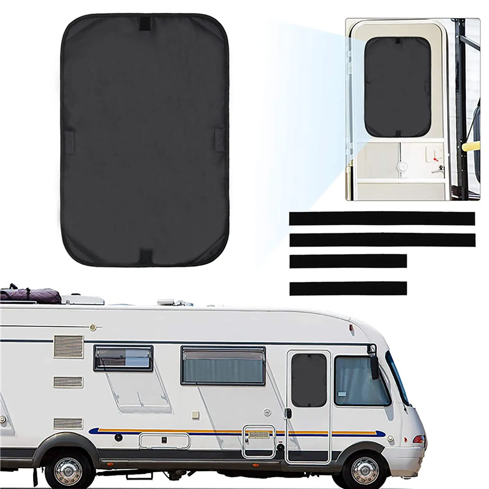 Cubierta para ventana de autocaravana para puerta de cámper, pantalla  delgada de 16 x 24 pulgadas, accesorios de ventana de puerta de caravana