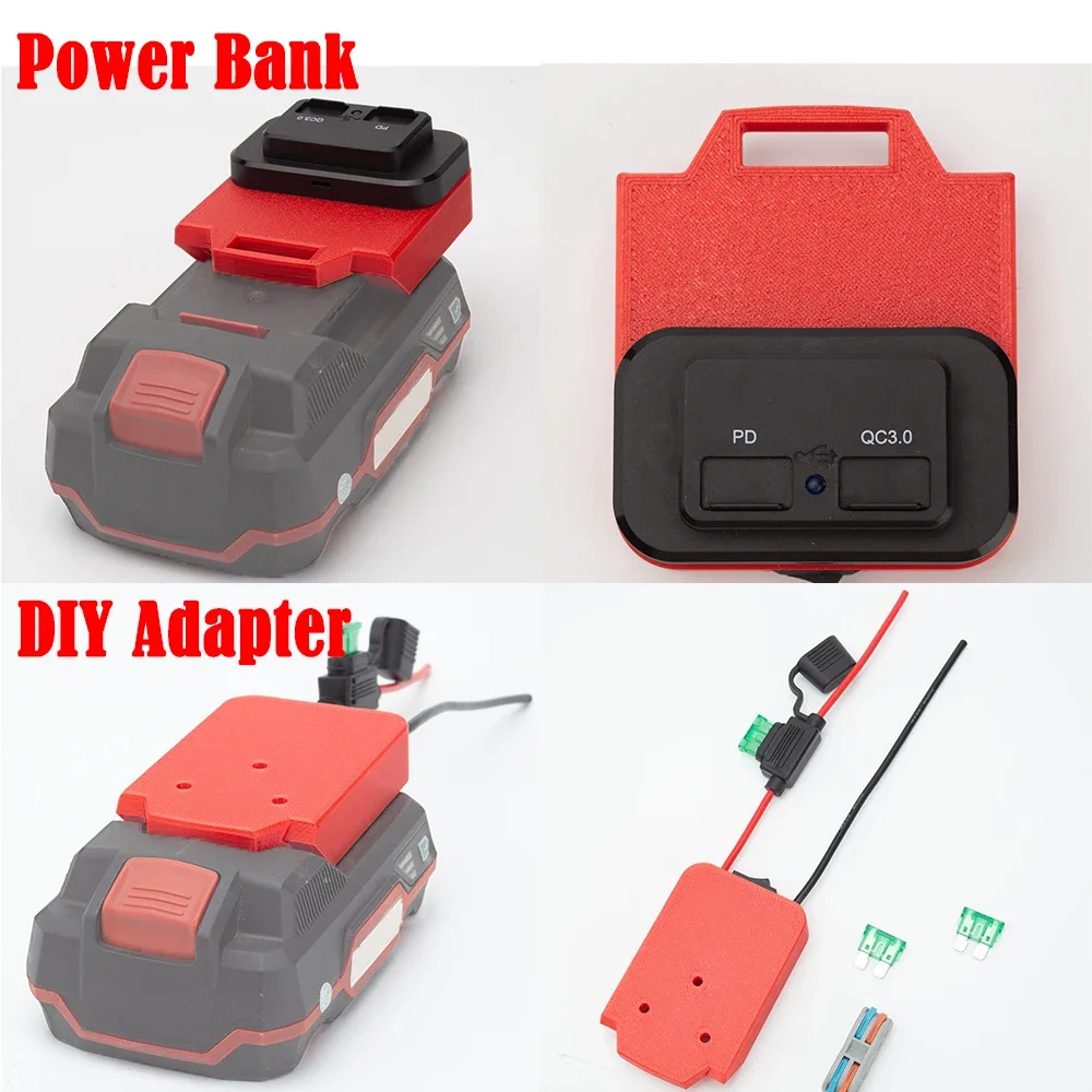USB Power Source Adapter for Lidl Parkside X20V Li Ion Battery PD QC3.0 Fast Charger DIY Adapter Battery not included