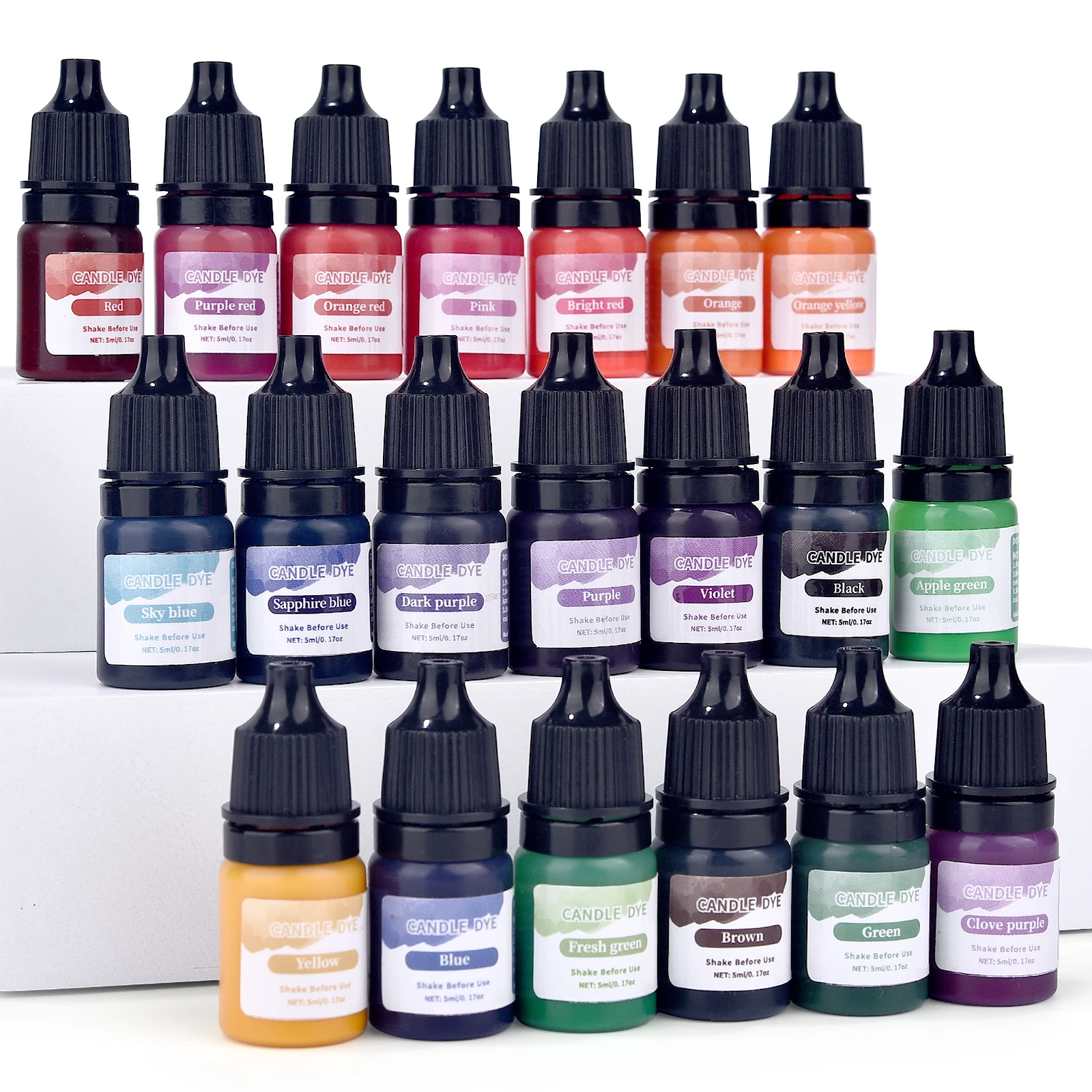 Candle Dyes Pigment Soy Candle Wax Pigment Candle Dyes Kit 5ml/Bottle Candle Wax Pigment Colorant Non-Toxic Soy Candle Wax Pigment Liquid Dye Soy DIY Soap Dyes Making Supplies
