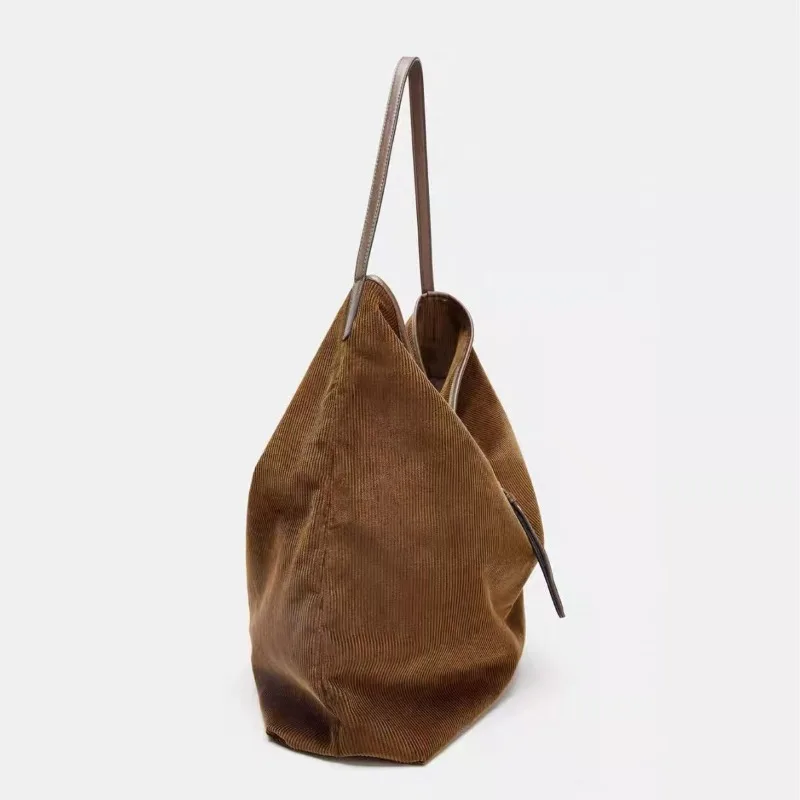 Retro Matte corduroy Women's Shoulder Bag Hot Sale Of The Season Autumn Winter Commuter Tote Bag High Quality Large Capacity