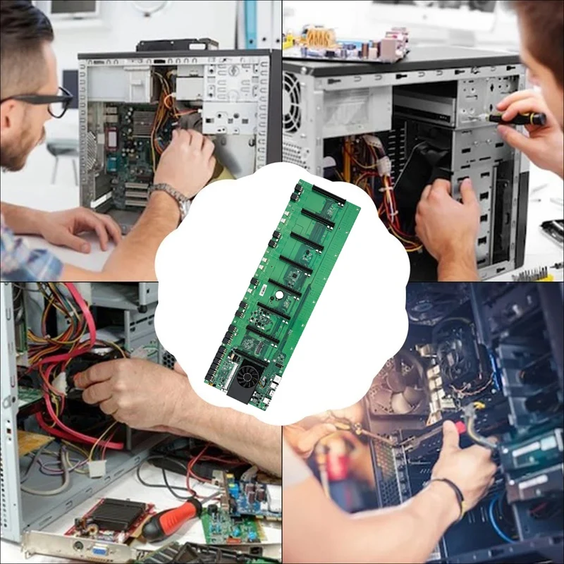 Cartão Eth Btc Mineração Placa-mãe Mais 2955u Cpu Mais Cpufan 67 mm Hm77 8pcie X16 Slot Processador a Bordo Ddr3 Sodimm Ram Msata Hsw1 - Imagem 6