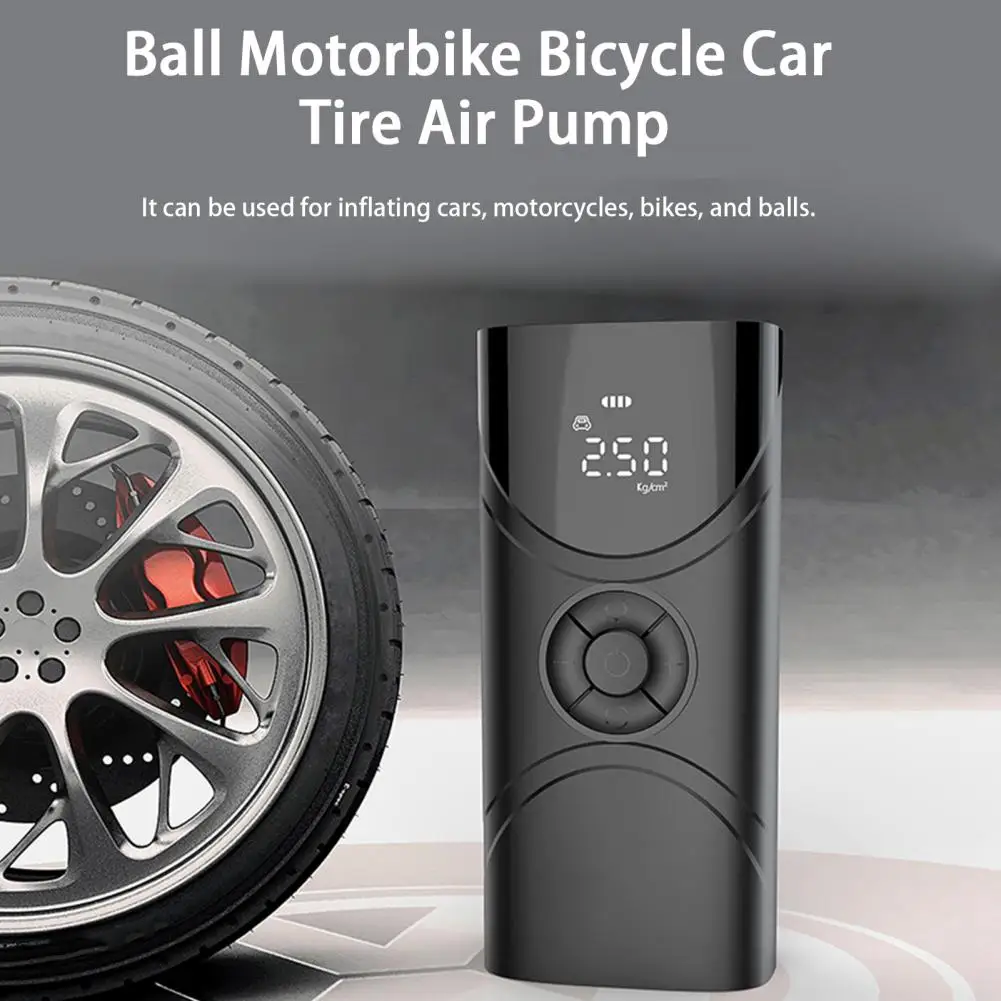 

Tire Inflator Air Compressor with LED Light Digital Pressure Gauge 9000mAh Battery 150PSI Motorbike Bicycle Car Tire Air Pump