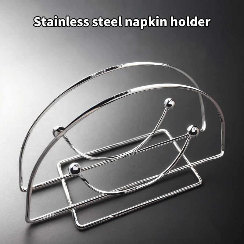 Stainless Steel Table Napkin Holder Clip Rack Box Serviette Holder Organizer Tissue Dispenser Storage Case Table Decor paper towel holder tissue holder napkin dispenser