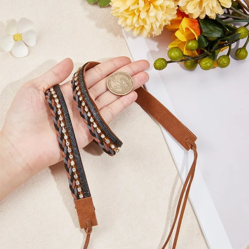 MONOJLY Bande de chapeau de cowboy à faire soi-même - Bande de chapeau américain - Ceinture de chapeau cloutée - Bande de chapeau western en perles