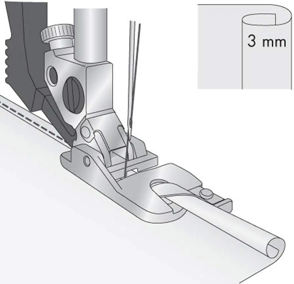 Sewing Machine Tools Sewing Accessories Narrow Rolled Hem Sewing Machine Presser Foot for All Low Shank Snap-On Singer Brother Babylock Euro-Pro Janome Kenmore Sewing