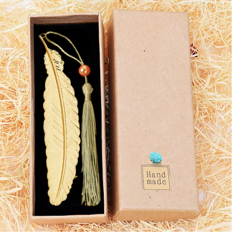 Metal bookmark bookmark page holder bookmark holder cute pendant school teacher child gift pretty stationery award boxed brass leaf vein tassel butterfly book marks