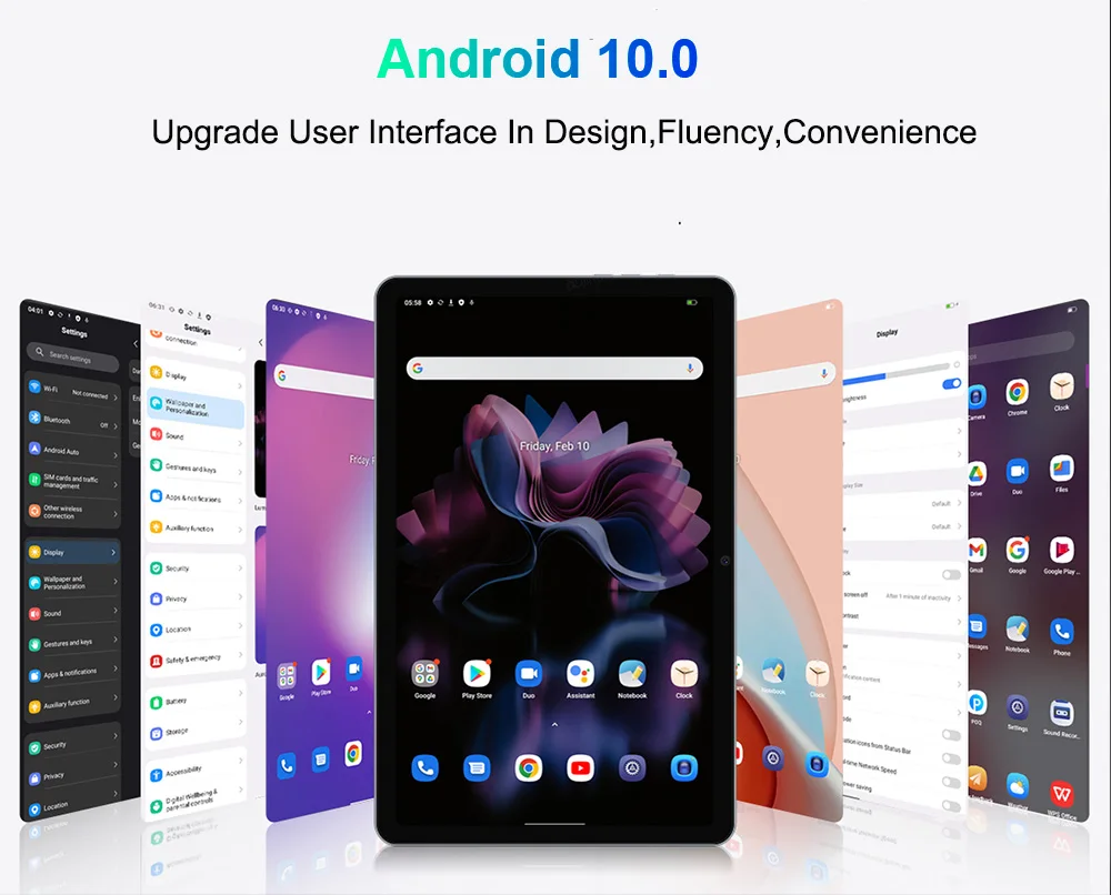 Nenmone Pad5s 10.1 인치 태블릿, 안드로이드 1920x1200, MT6771 옥타 코어, 2 인 1 태블릿 노트북, 4G 전화 통화, C타입 13MP 카메라