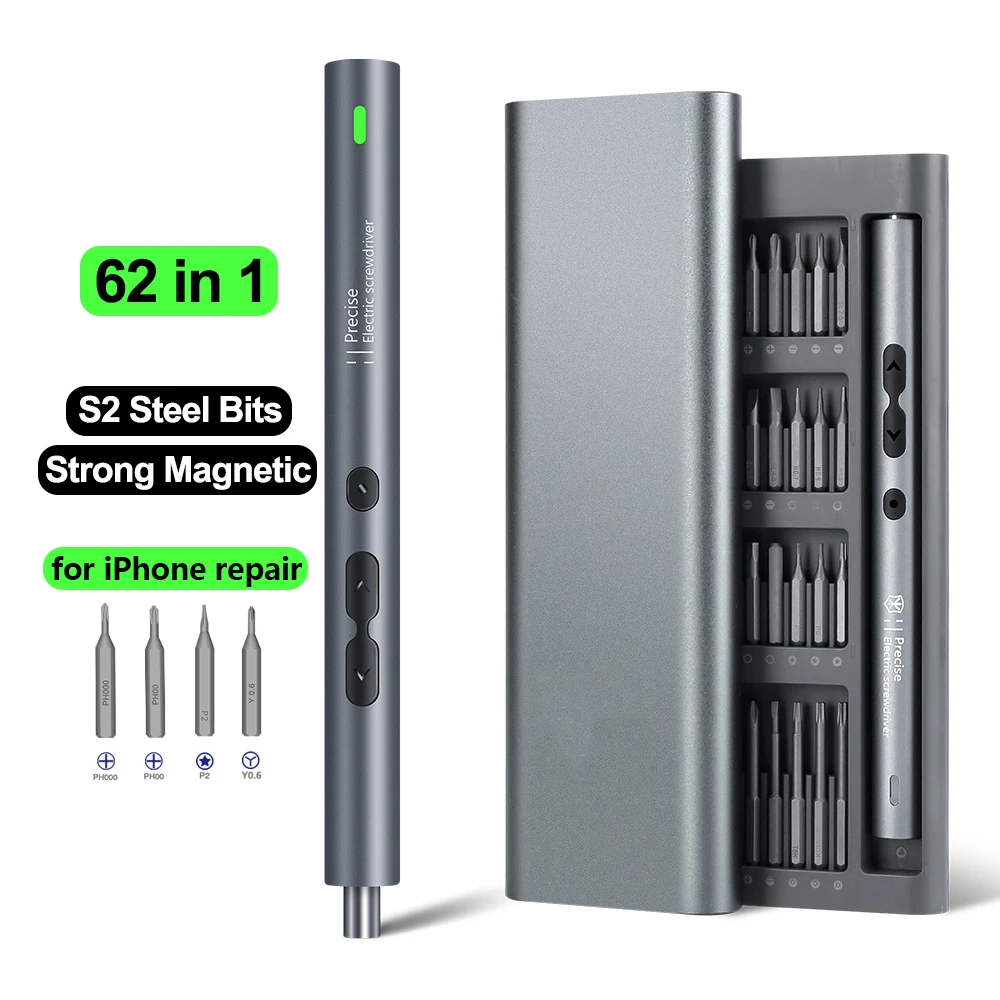 

Multifunctional Electric Screwdriver Set Precision Metal Bit Combinational Kit 62 IN 1 Professional Repair Household Screwdriver
