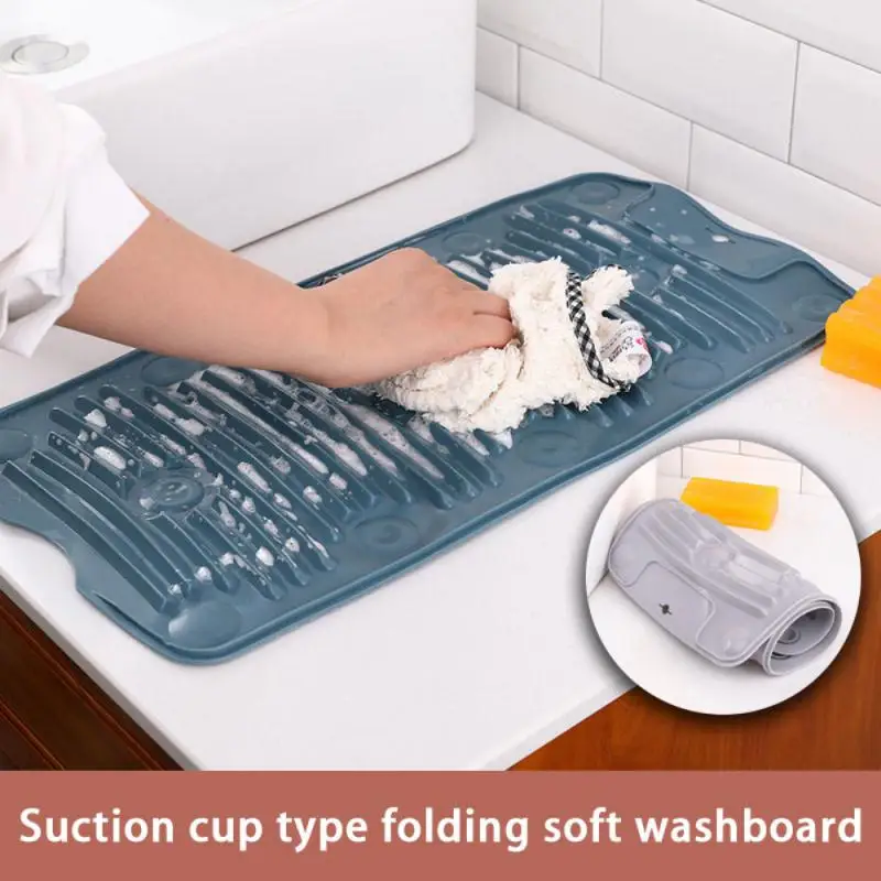 Laundry Board 1pcs Silicone Scrubbers Non Slip Foldable Portable Clean Tool