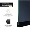 74 X 34 Inch Framed Black Tinted Fixed Glass Shower Screen Shower Door in Matte Black | Veil Water Repellent Tempered Glass 4