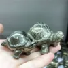 6CM Natural Pyrite Rock Quartz Crystals Carved Tortoise Home Office Decorations Reiki Healing Turtle Animal Ornaments Folk Craft 5
