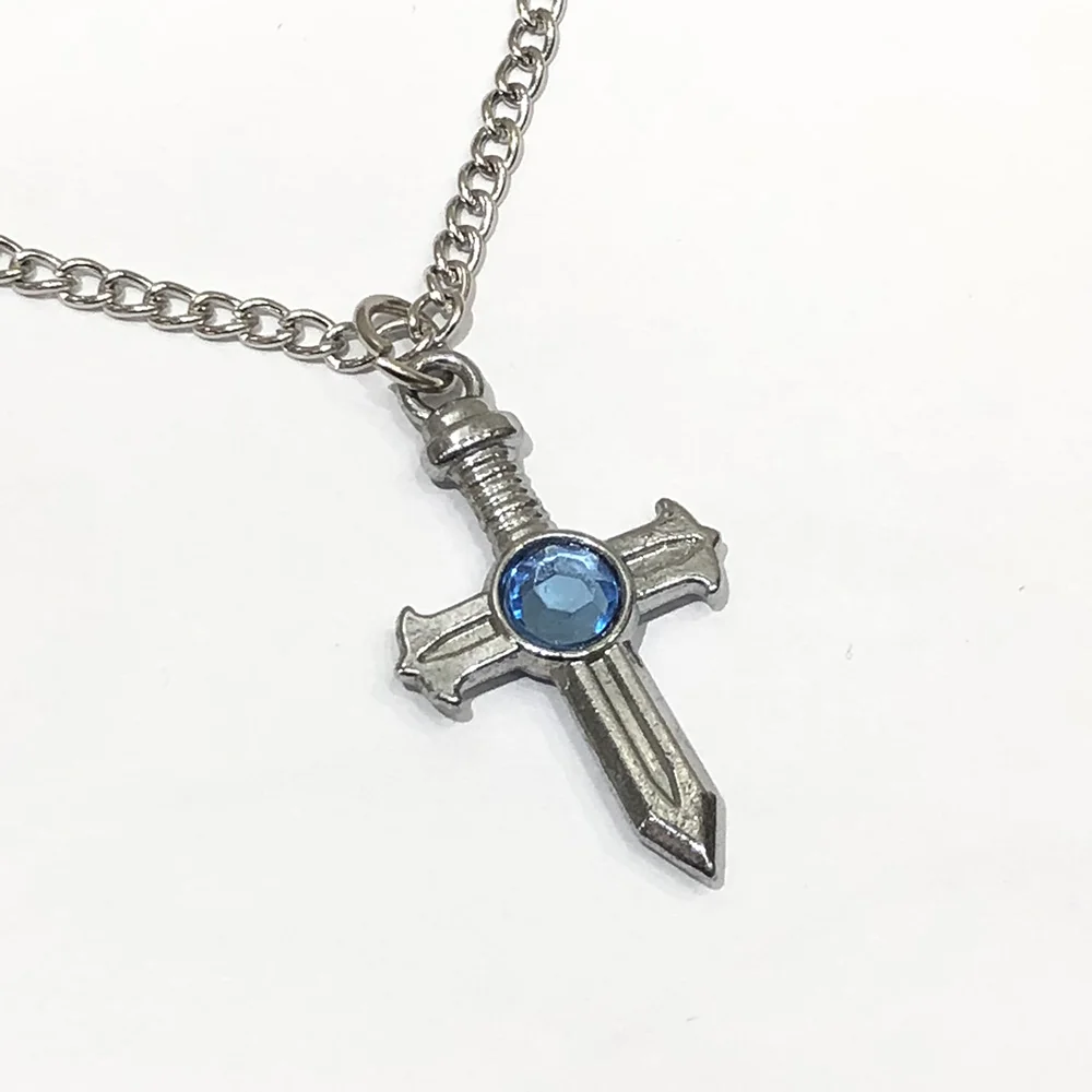 Cartoon Gray Fullbuster Necklace Metal Pendant Cross Alloy Chain Cosplay Costume 2