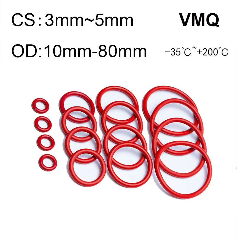 O-Ring In Gomma Siliconica Trasparente – Grado Alimentare – Sezione 4mm – OD Da 10 A 200mm