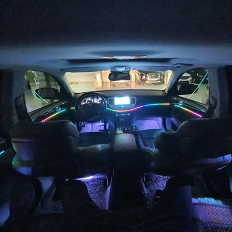 Universal Symphony Car LED Ambient Light 64 RGB Color Car Interior Acrylic Light Guide Decoration Atmosphere Light 18/10/6 in 1 5
