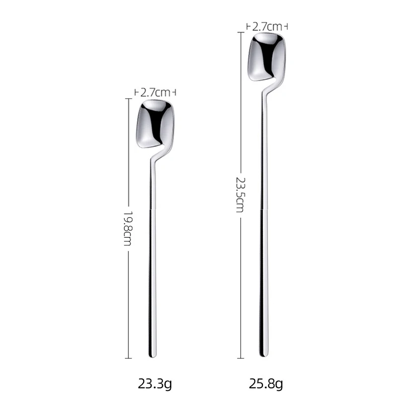 Stainless Steel Long Handle Mixing Spoon Tea Coffee Ice Cream Dessert Spoon Coffee Scoop Cocktail Bar Kitchen Tools cocktail spoon cocktail stirrers