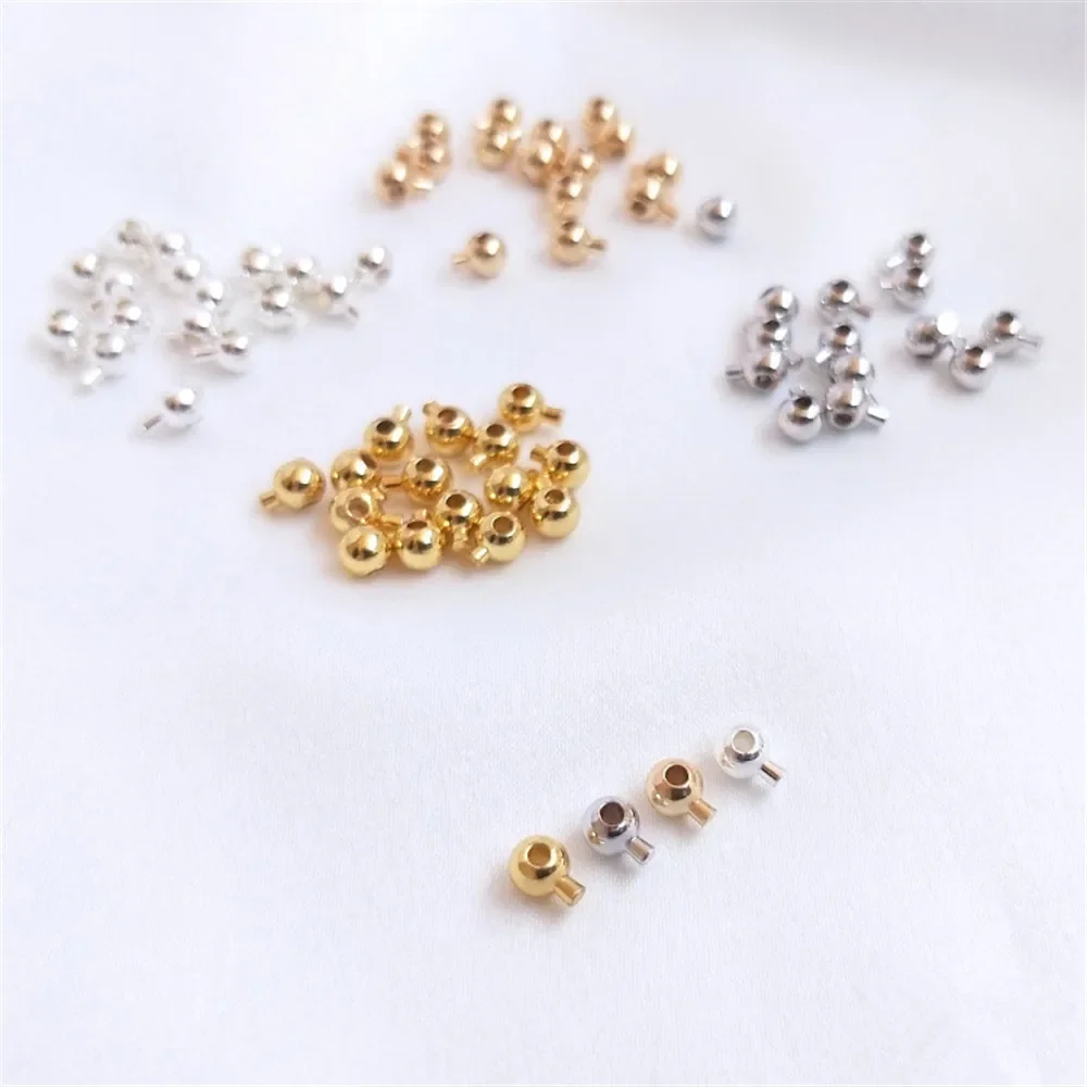 

14K 18K Gold Round positioning bead positioning ball fastener DIY sterling silver bracelet necklace ending fastener