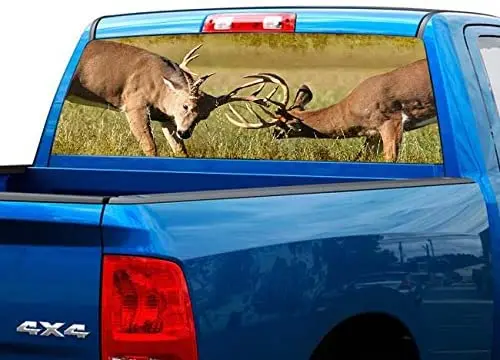 

P442 Deer Buck Tint Rear Window Decal Wrap Graphic Perforated See Through Universal Size 65" x 17" FITS: Pickup Trucks F150 F250