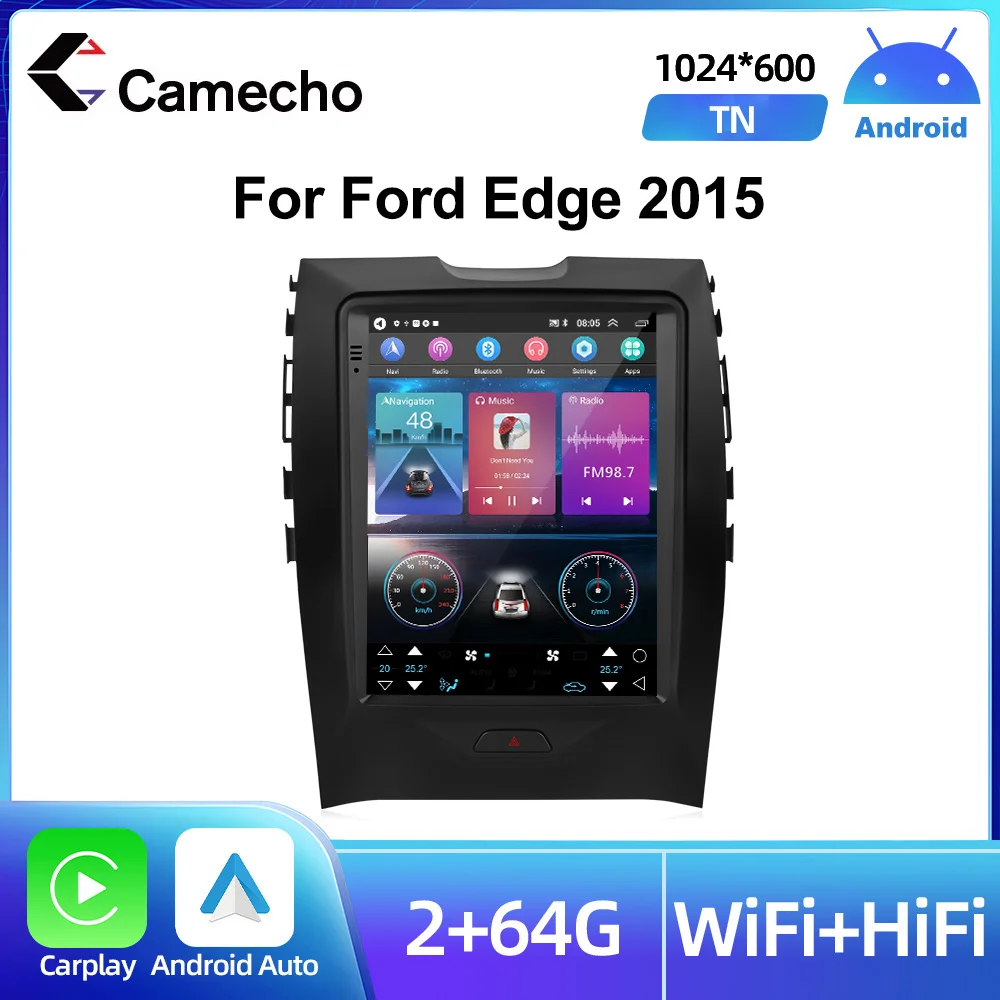 

Автомагнитола Camecho, 2 Din, 9,7 дюйма, для Ford Edge 2015, Carplay/Auto, GPS, Wi-Fi, FM-радио, емкостный мультимедийный плеер