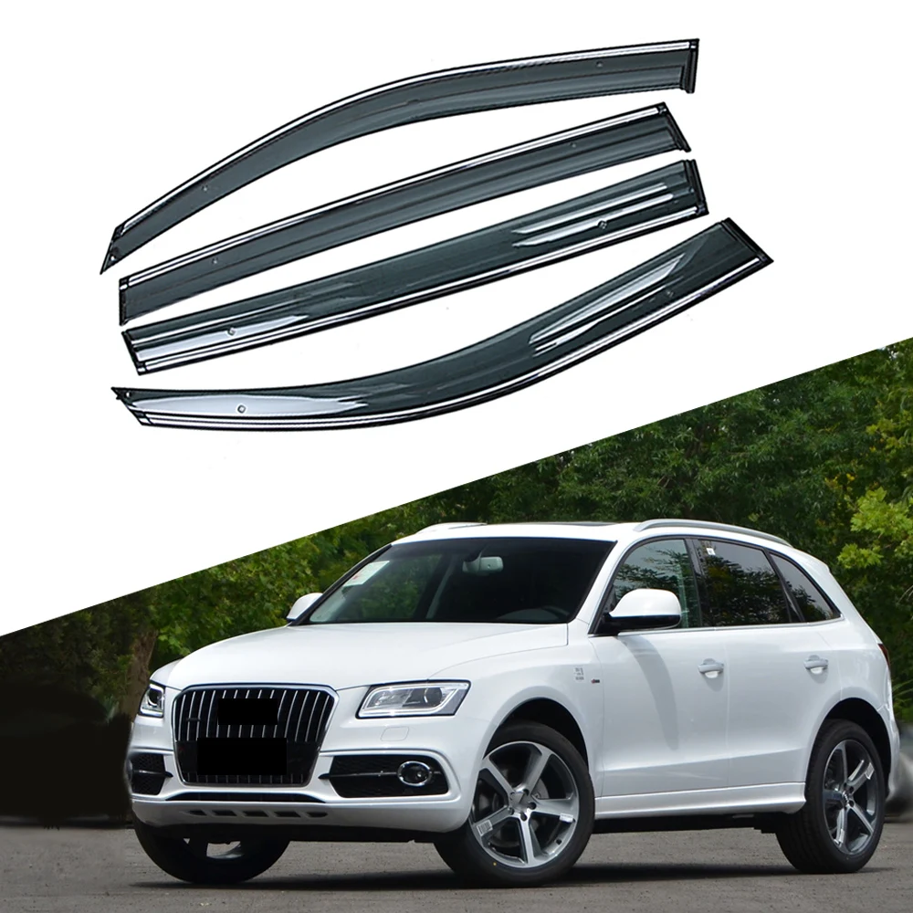 

For Audi Q5 8R 2008-2016 Car Window Sun Rain Shade Visors Shield Shelter Protector Cover Trim Frame Sticker Exterior Accessories