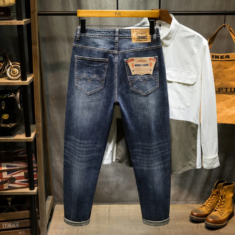 남성용 스트레이트 루즈 청바지, 클래식 할렘 바지, 카고 바지, 오리지널 빈티지, 고품질, 40 42 44 46 48 플러스 사이즈, 가을 신상