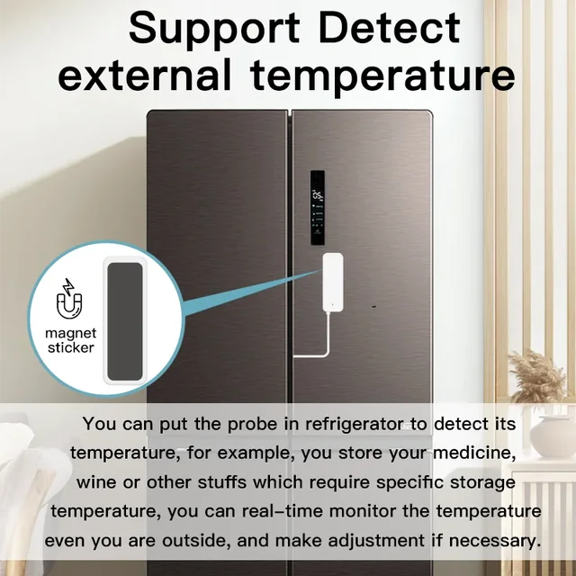 Tuya WiFi Temperature Humidity Sensor With External Probe for Smart Home Hygrometer APP Monitoring For Plants Aquarium Winery 3