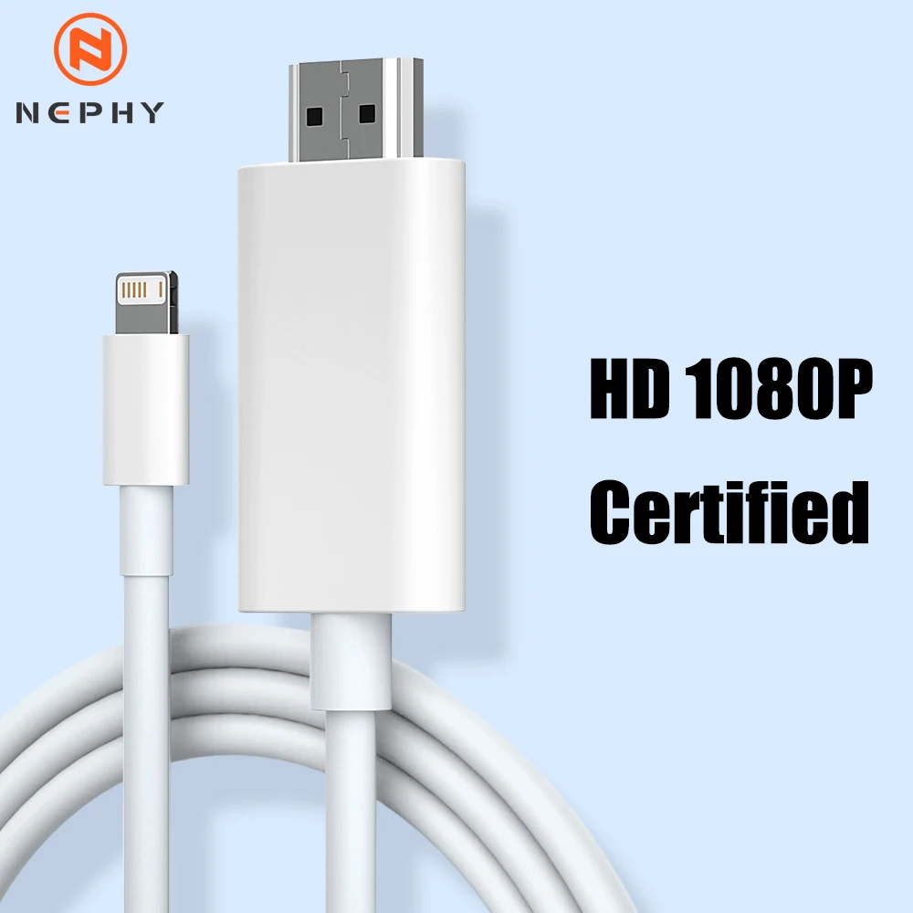 HDTV Cable iPhone 14 13 12 11 Pro Max 7 8 Plus X XS XR SE iPad mini To HDMI Transmit Video Mobile To Digital TV Adapter