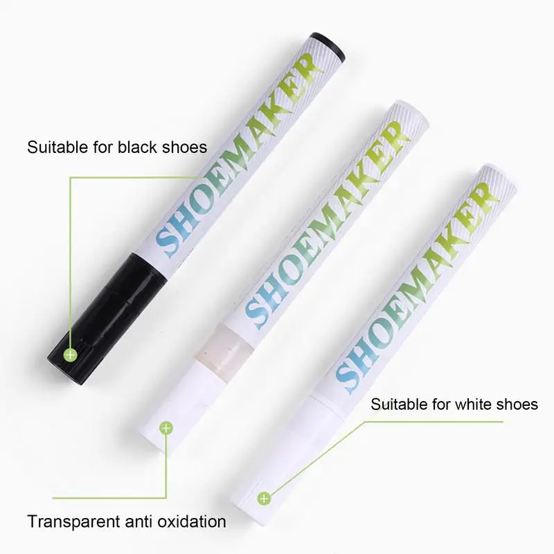 Leather Shoe Paint Markers 20g Leather Dye Marker Pens Black Shoe Markers Multifunctional White Polish Pen