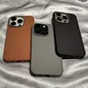 Matte Litchi Texture Leather Soft Case For iPhone 16 16E 15 14 13 12 11 Pro Max XS X XR 7 8 Plus SE2 Silicone Shockproof Cover 6