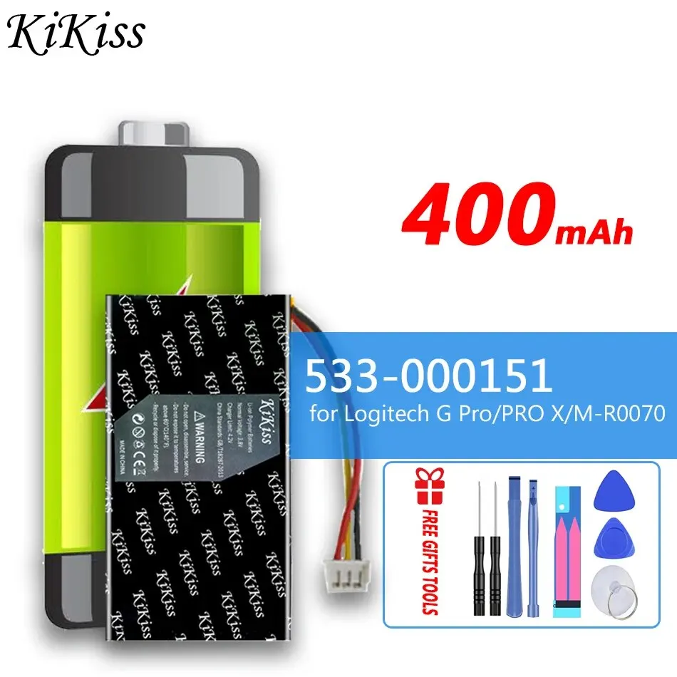 

KiKiss Battery 533-000151 (GPW) 400mAh for Logitech G Pro Wireless X Superlight M-R0070 Replacement Bateria