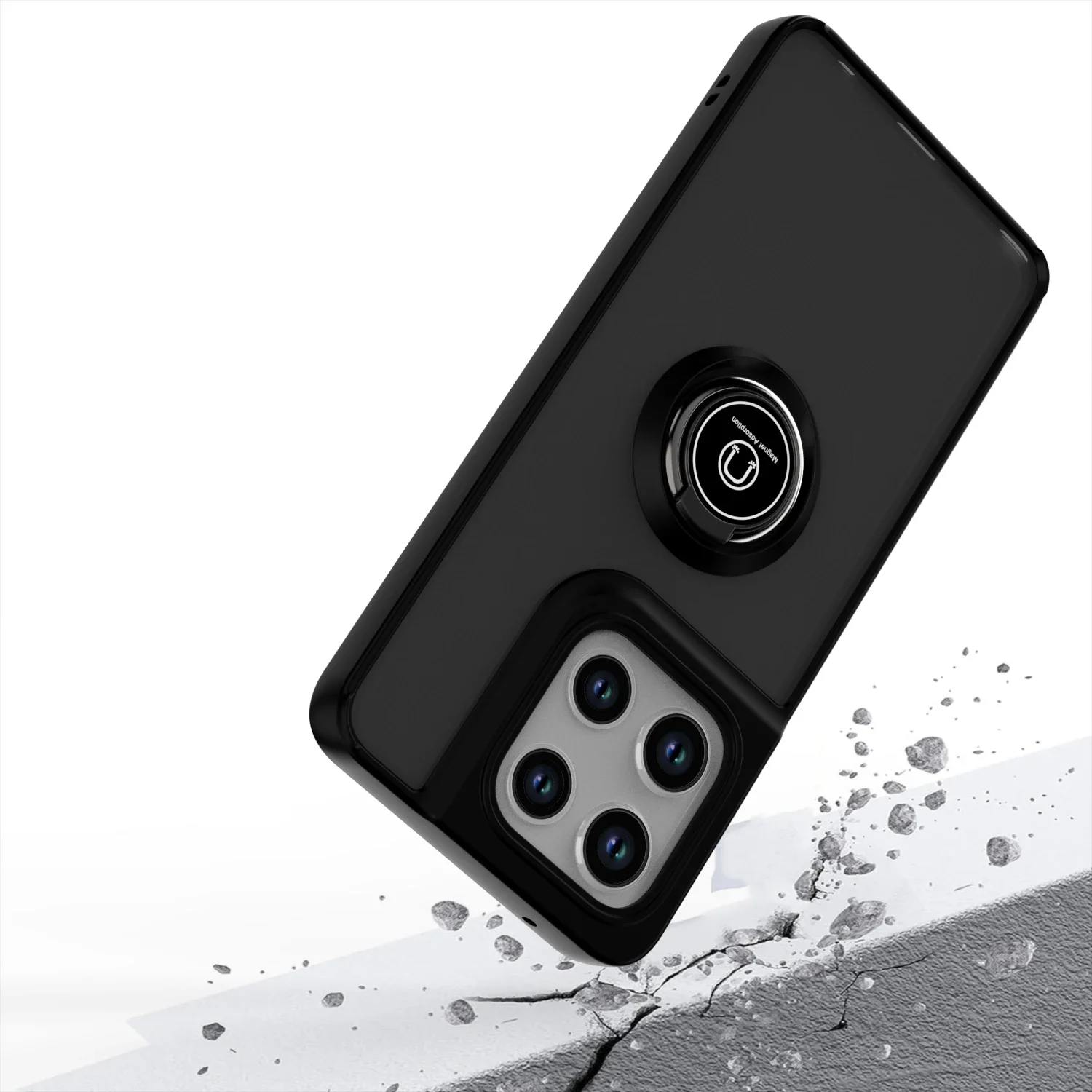 Shockproof Armor Matte Case with Ring Stand
