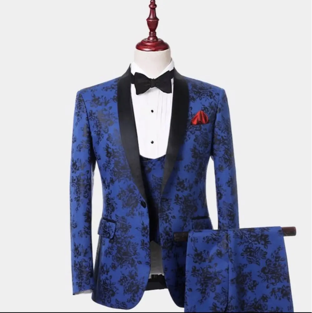 Men Wedding Prom Suit Slim Fit Tuxedo Formal Business Work Wear Suits 3Pcs Set (Jacket + Pants + Vest) mens suit
