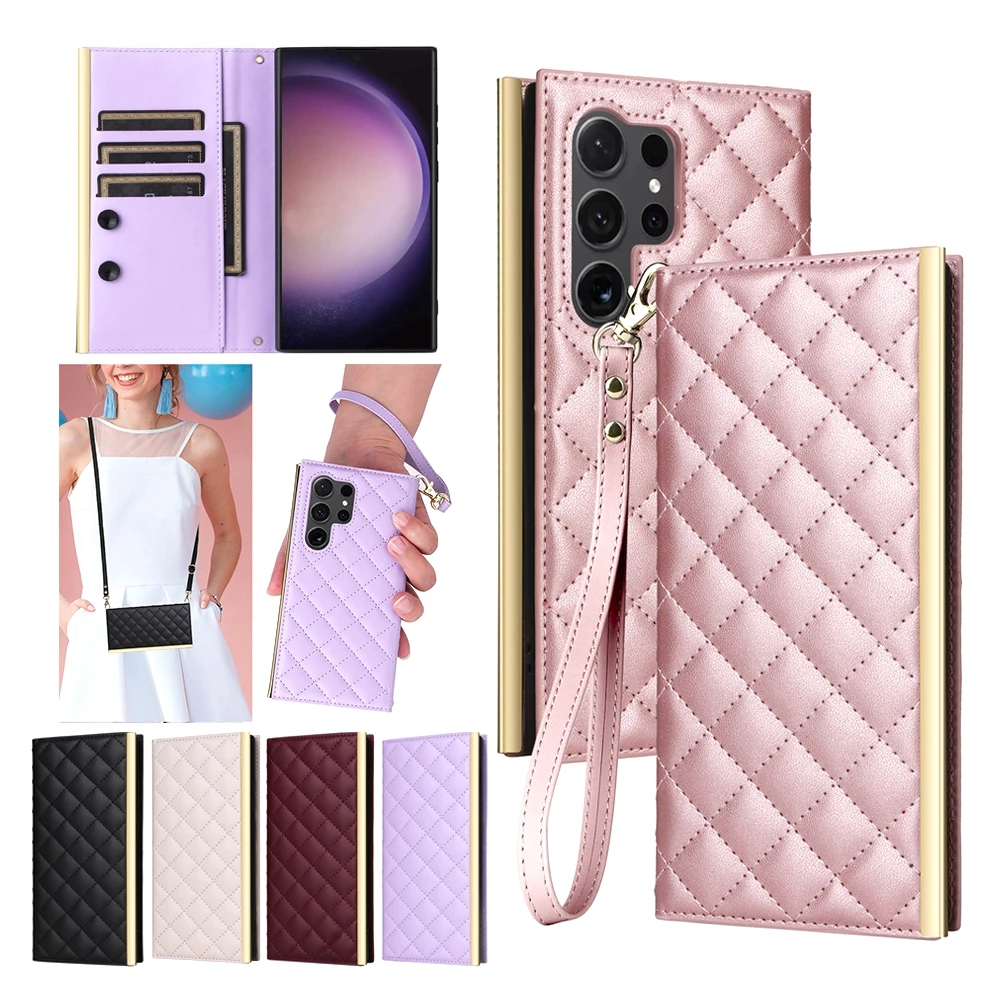 Crossbody Leather Wallet Case with Zipper and Strap