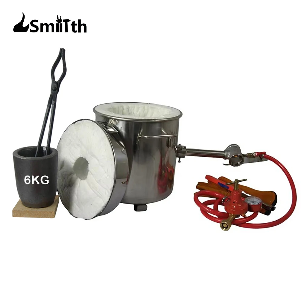6 KG Gas Metal Melting Furnace Smelting Kit Propane Forge Casting Tool Foundry Refiner Smelter For Brass Gold Silver