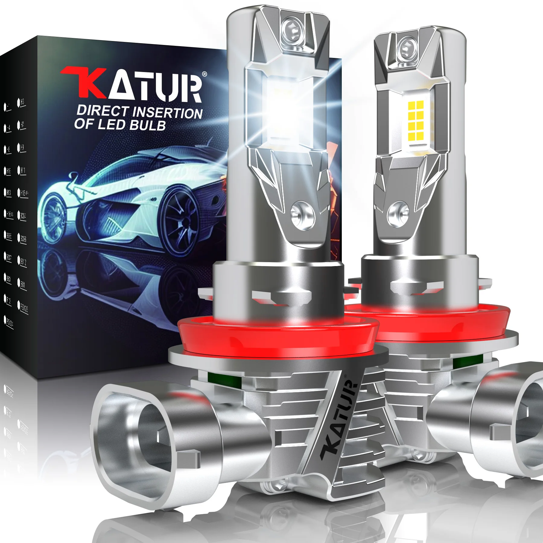 

Katur 2Pcs H11 H8 H9 H16 LED Car Headlight Fog Light Bulbs Car Daytime Running Auto Lamp 6000K White Super Bright High Power
