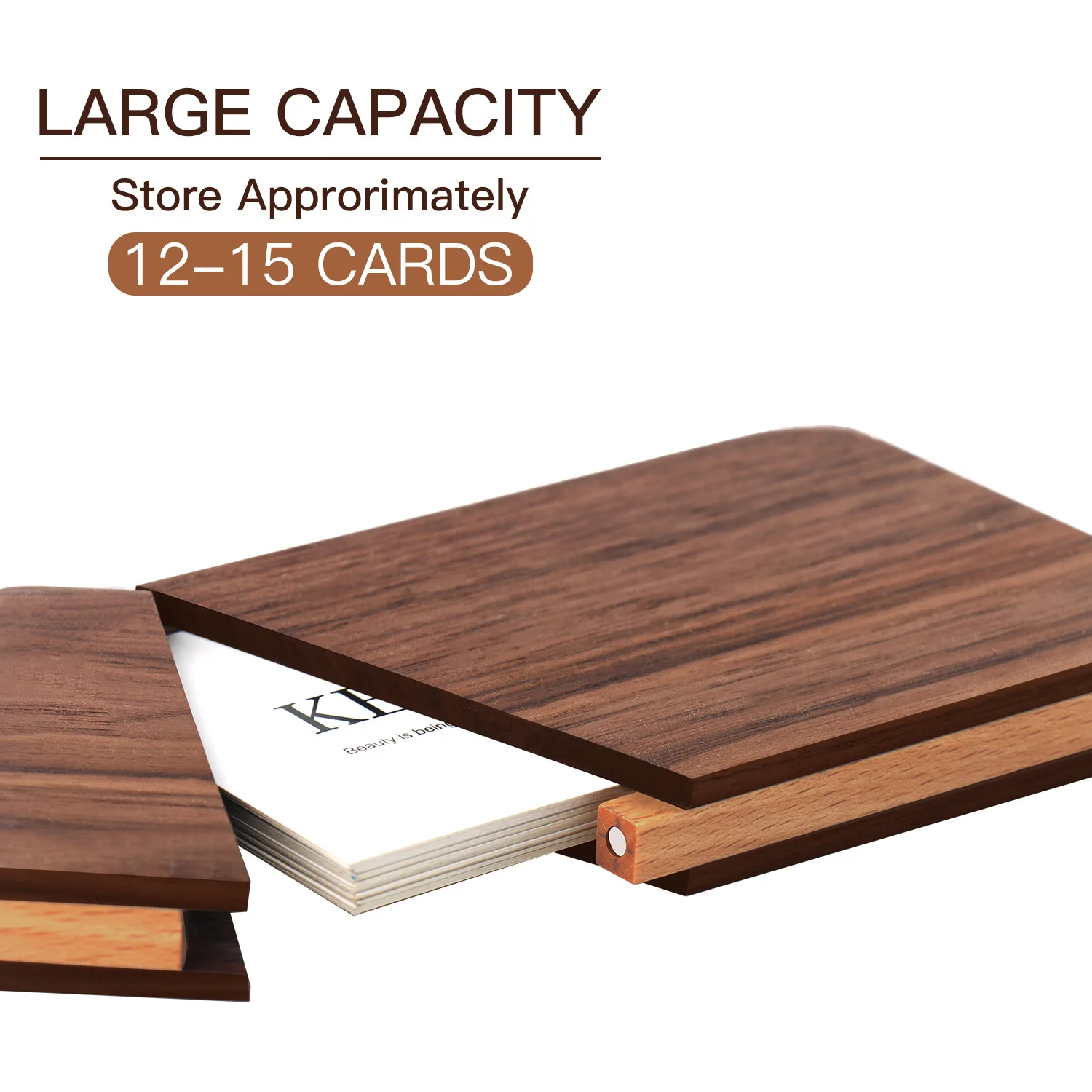 Wooden Business Card Case Portable Solid Wood Pocket Men Women Casual Business Pocket Card Holder Case Organizer 6