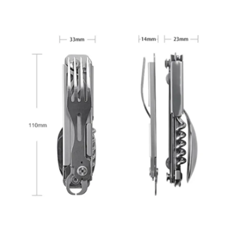 Outdoor Tableware Multi-function Portable Knife Fork Spoon Bottle Opener Foldable Cutlery Camping Equipment
