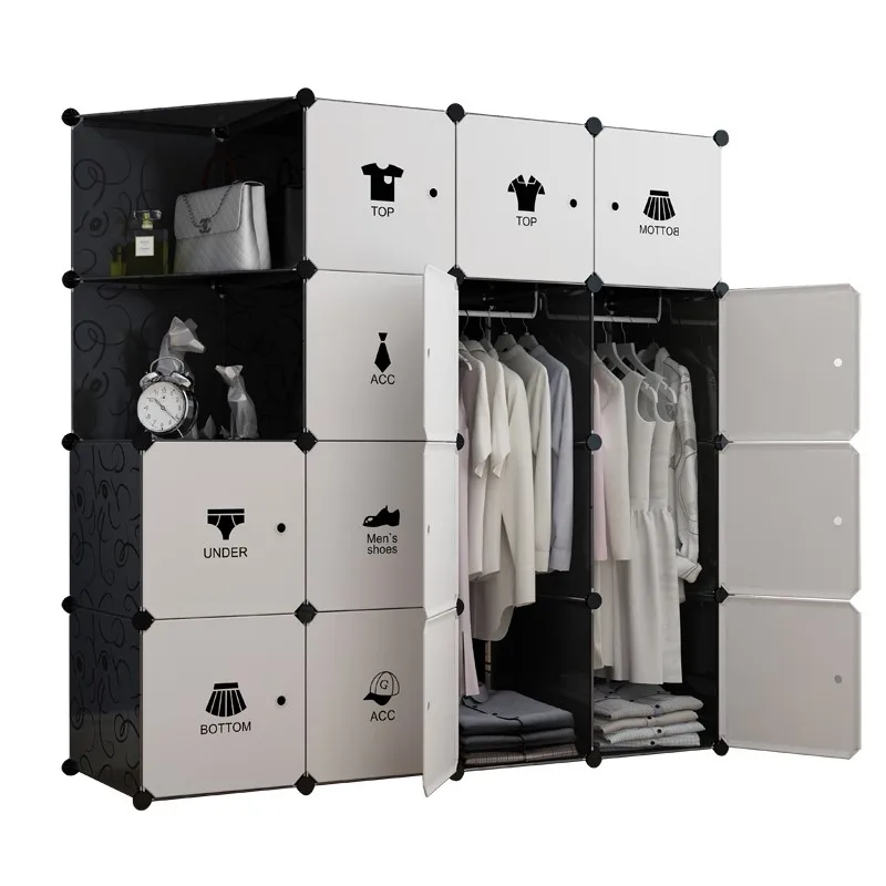 

Wardrobe is simple, modern, simple and economical. Plastic fabric dormitory saves space and assembles resin wardrobe.