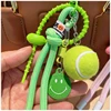 Creative Colorful Smiling Face Car Keychain Tennis Backpack Pendant Nylon Rope Decoration Pendant Festival Party Women Gift 1