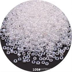 High - Quality Silver - Filled Glass Rice Beads for Jewelry & Clothing - Multiple Sizes Available (101 transparent)